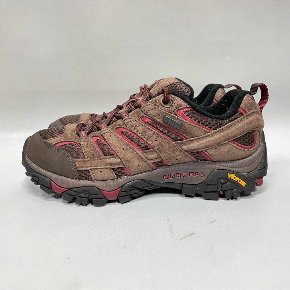 Merrell Select Dry Moab 2 Waterproof Brown Vibram Sole Hiking Shoe Womens 7.5